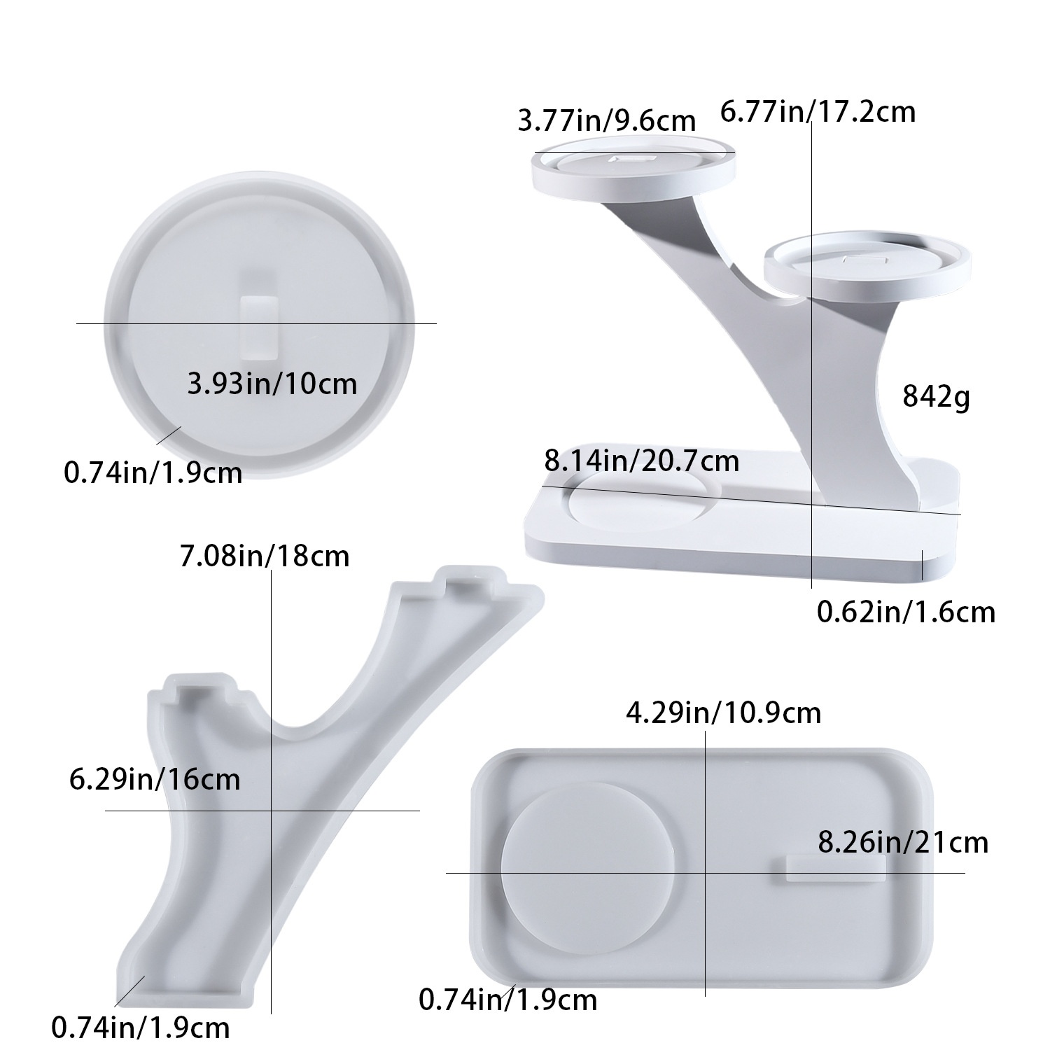 Candle Holder Supplies - Molde de silicone para resina epóxi