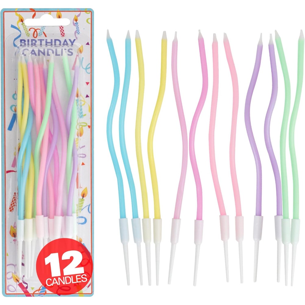 Candle Holder Supplies - Conjunto de 12 Velas Espiral Arco-Íris
