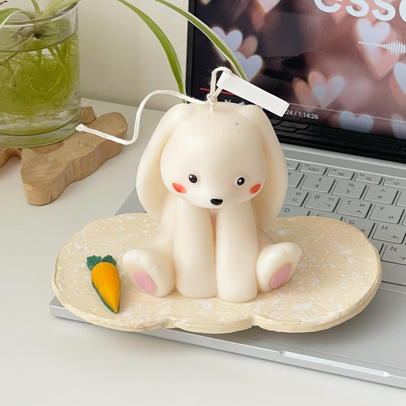Candle Supplies Shop - Coelho sentado silicone vela molde 3d