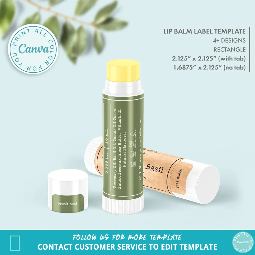 Sticker Label Template - Modelo de etiqueta de bálsamo labial