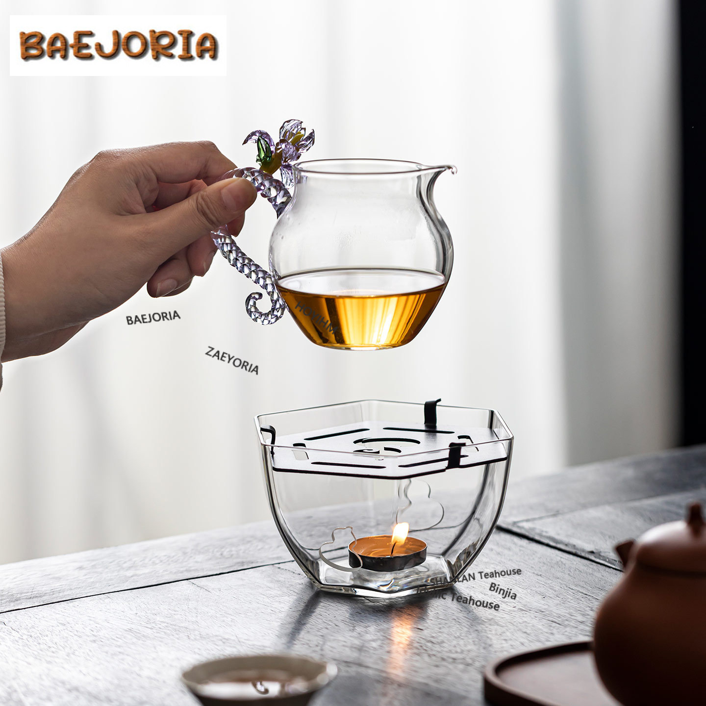 Candle Holder Supplies - Suporte de Vidro Hexagonal em Formato
