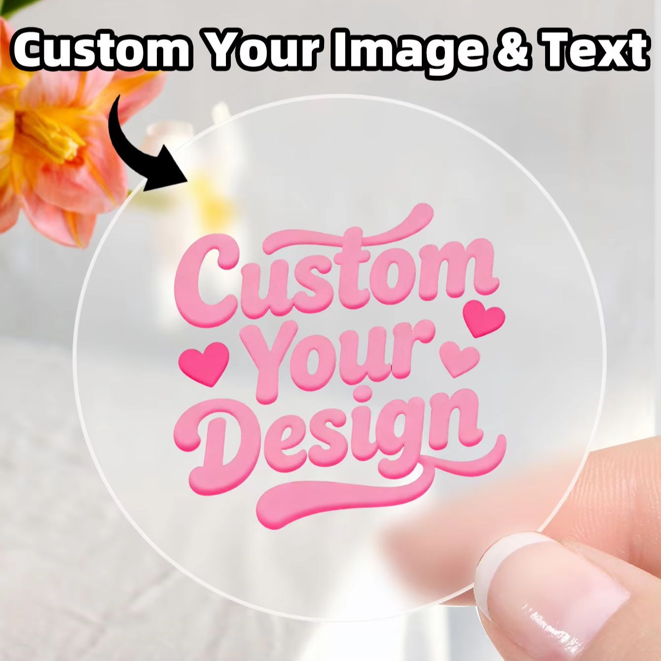 Candle Holder Supplies - 1-90PCS Adesivos Redondos Transparentes Personalizados para