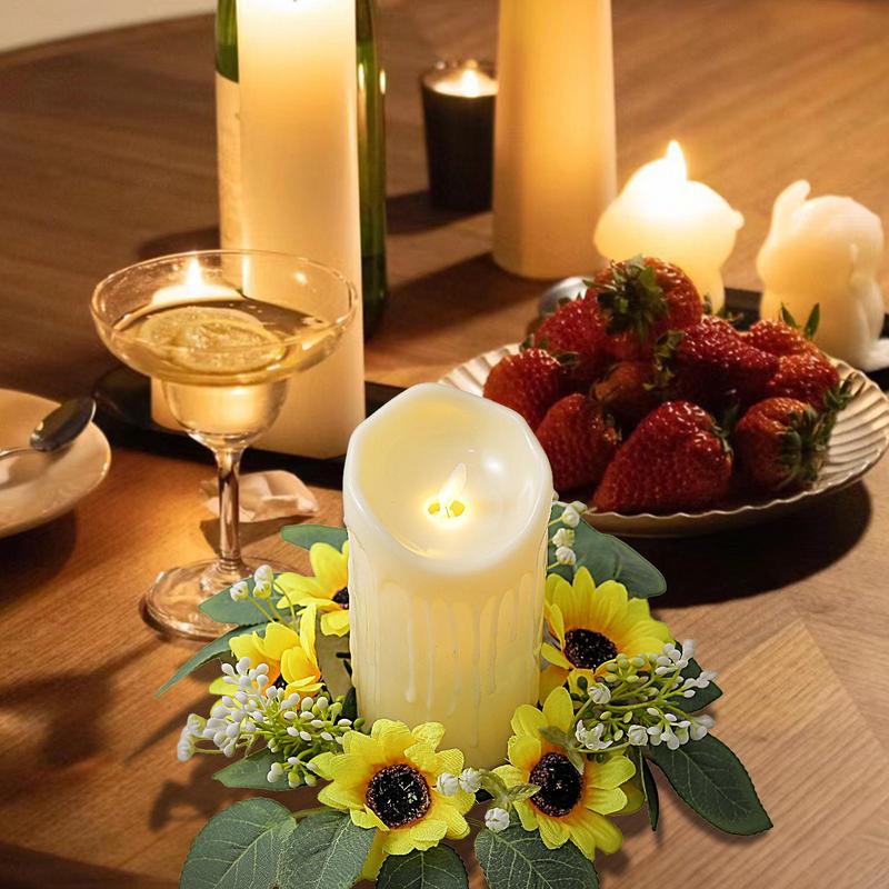 Anéis de vela de girassol arti - Candle Holder Supplies avaliação e preço