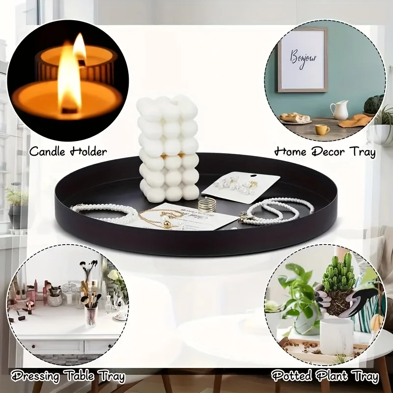 Bandeja circular ABS preta mod - Candle Holder Supplies avaliação e preço